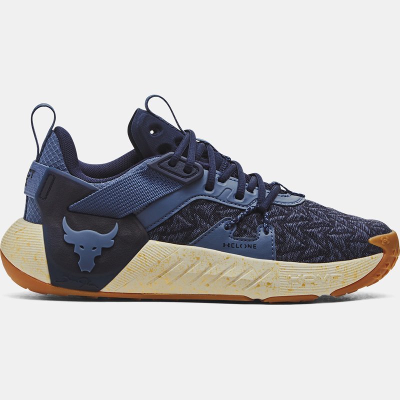 Under Armour Grade School Project Rock 6 Training Shoes Hushed Blue / White Clay / Hushed Blue 35.5